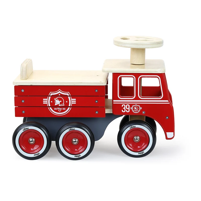 Porteur camion de pompier en bois – dès 18 mois
