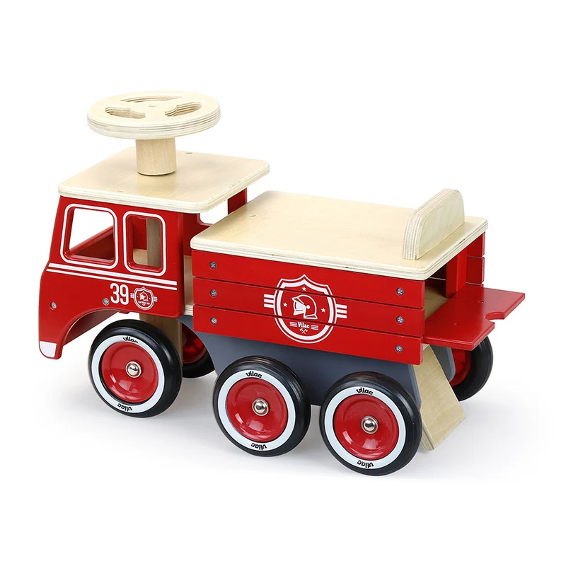 Porteur camion de pompier en bois – dès 18 mois