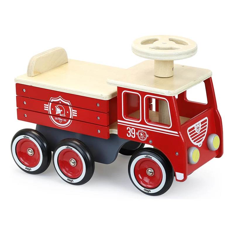 Porteur camion de pompier en bois – dès 18 mois