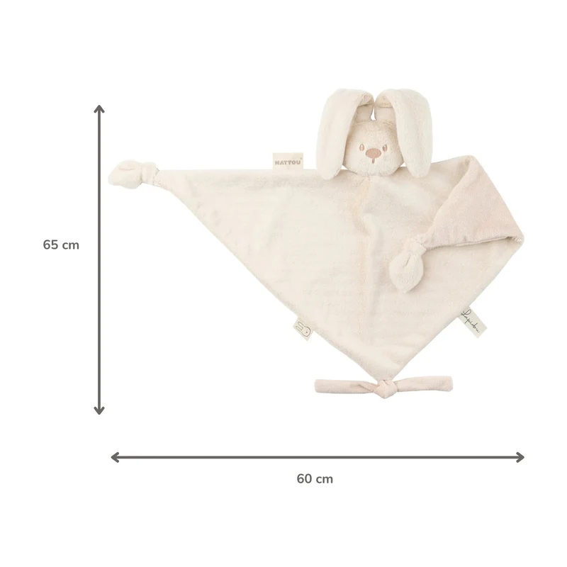Maxi doudou lapin bébé 65x40 cm – Doudou sable dès la naissance