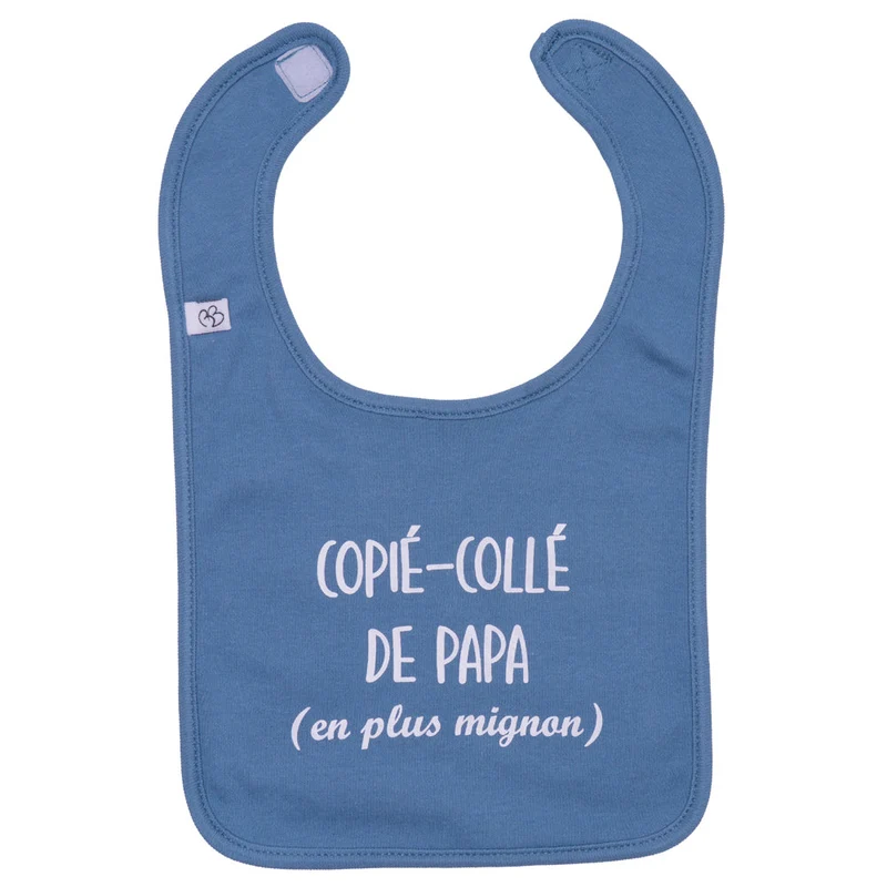 Bavoir “Copié-Collé de Papa…” pierre bleue