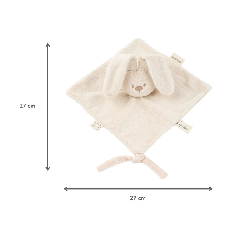 Doudou lapin bébé 27x27 cm – Doudou sable dès la naissance