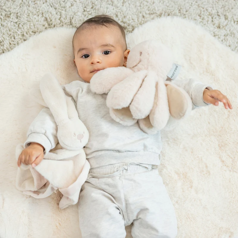 Doudou lapin bébé 27x27 cm – Doudou sable dès la naissance