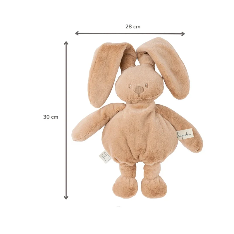 Doudou lapin en peluche 30 cm – Peluche douce bébé beige chaud