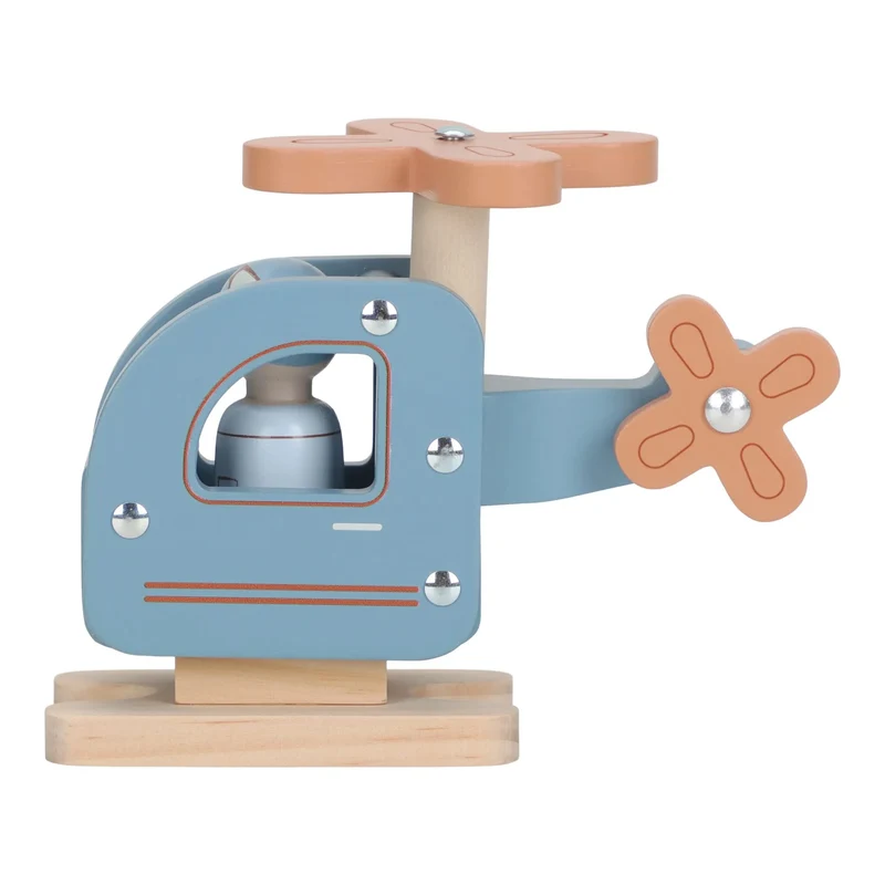 Hélicoptère en bois avec figurine – jouet 18 mois