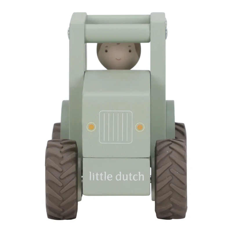 Tracteur en bois avec figurine – jouet ferme 18 mois