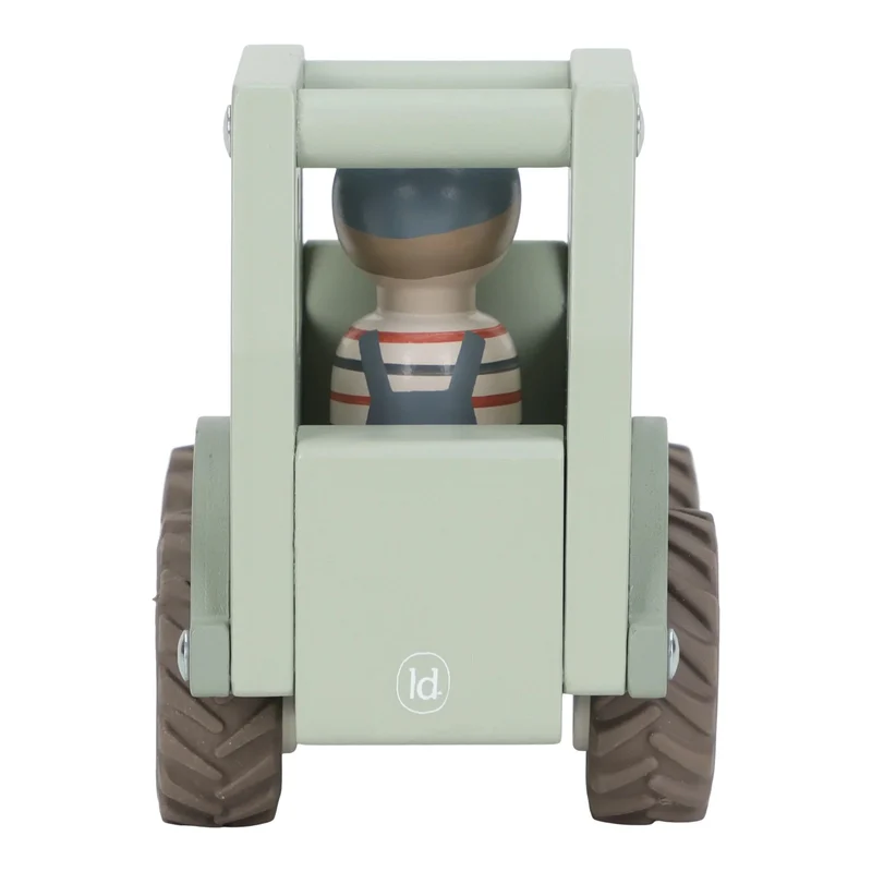 Tracteur en bois avec figurine – jouet ferme 18 mois