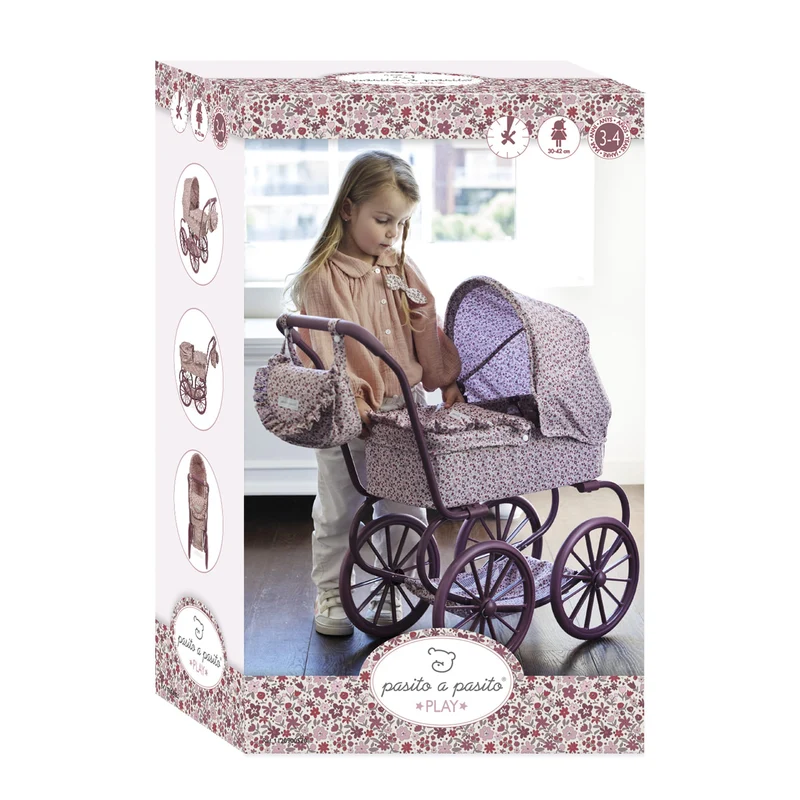 Poussette landeau poupée vintage grandes roues – Cherry Fleurs