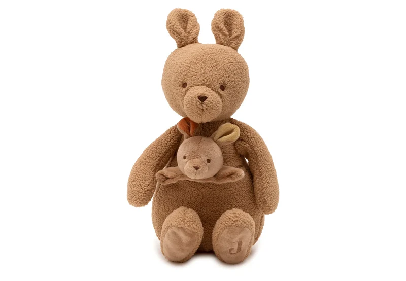 Peluche kangourou bébé avec bébé amovible – douce et câline