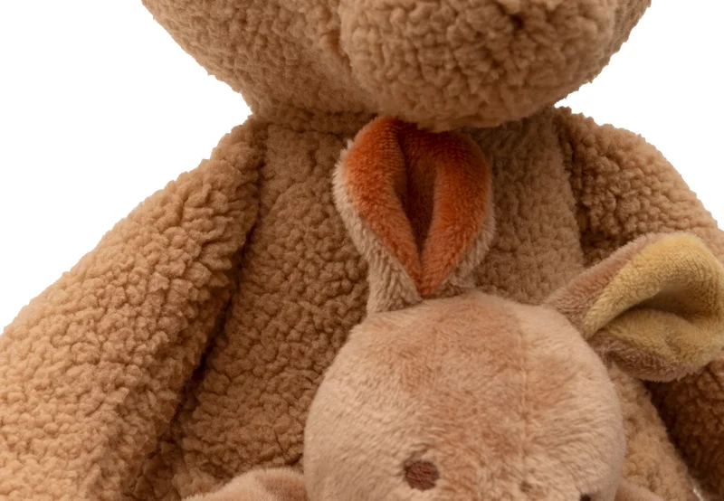 Peluche kangourou bébé avec bébé amovible – douce et câline
