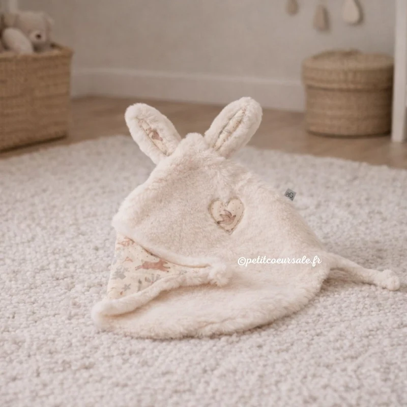 Doudou lapin bébé ultra doux – Doudou plat Jardin Enchanté