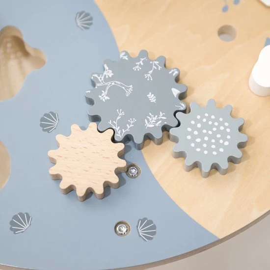 Table d’activités bébé en bois – Jouet d’éveil dès 2 ans - bleue