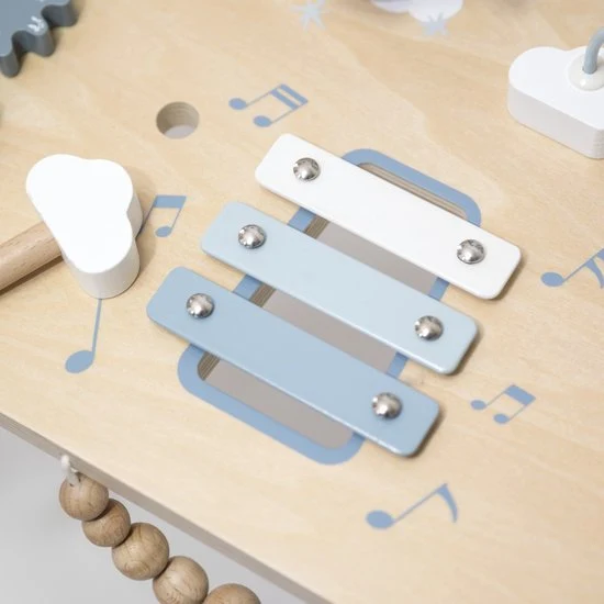 Table d’activités bébé en bois – Jouet d’éveil dès 2 ans - bleue