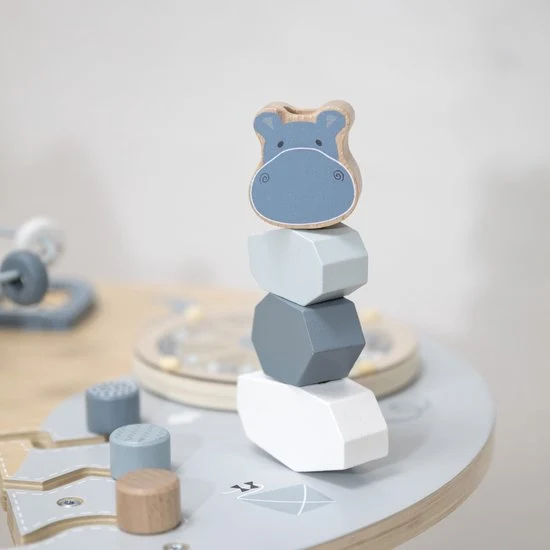 Table d’activités bébé en bois – Jouet d’éveil dès 2 ans - bleue