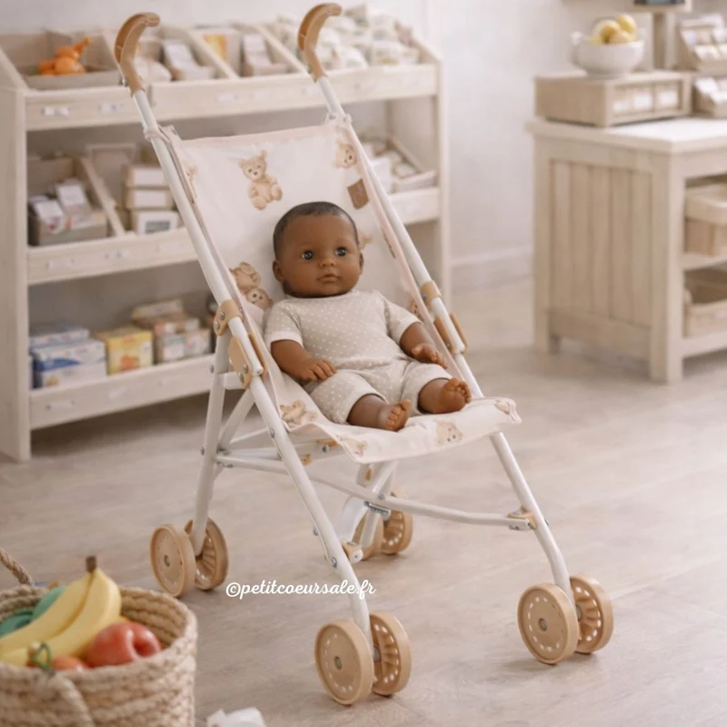 Poussette poupée enfant légère – Motif ours Roma Teddy