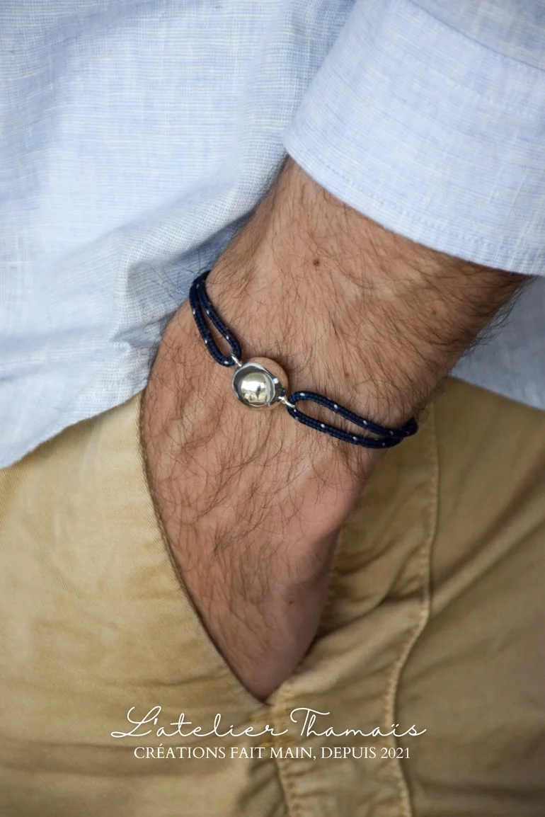 Bracelet bola pour papa - Bleu marine