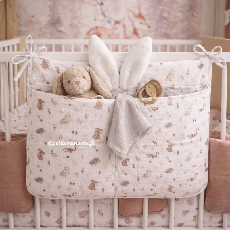 Pochette de rangement pour lit bébé – Cosy Forest