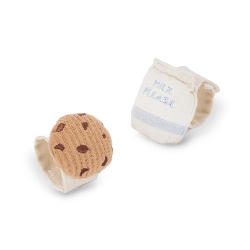 Hochet de poignet lait et cookie