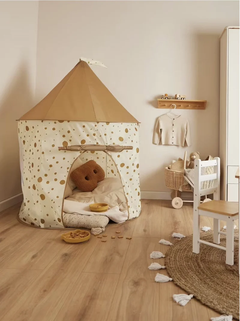 Tente de jeu bébé Pop-Up Dots – Beige caramel