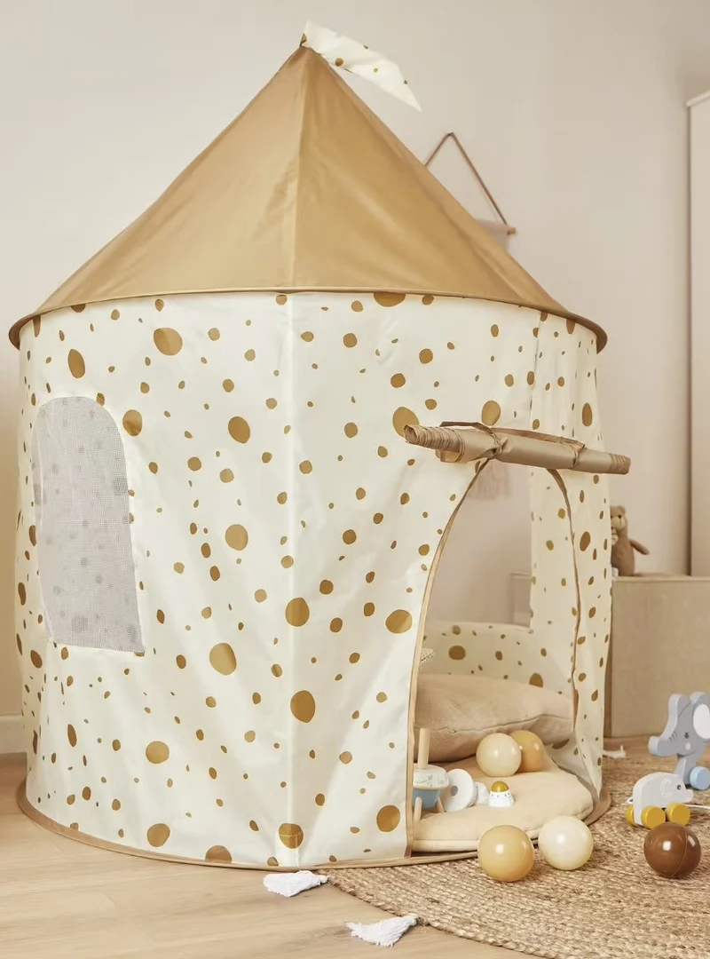 Tente de jeu bébé Pop-Up Dots – Beige caramel