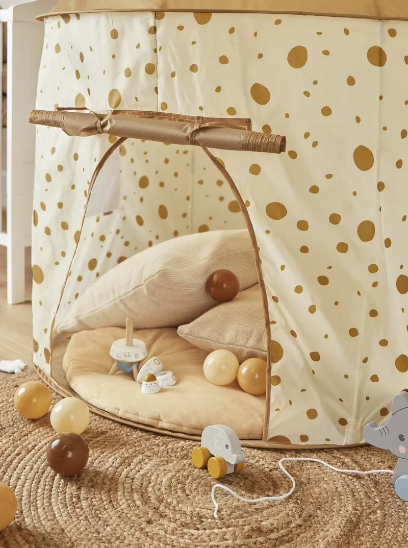 Tente de jeu bébé Pop-Up Dots – Beige caramel