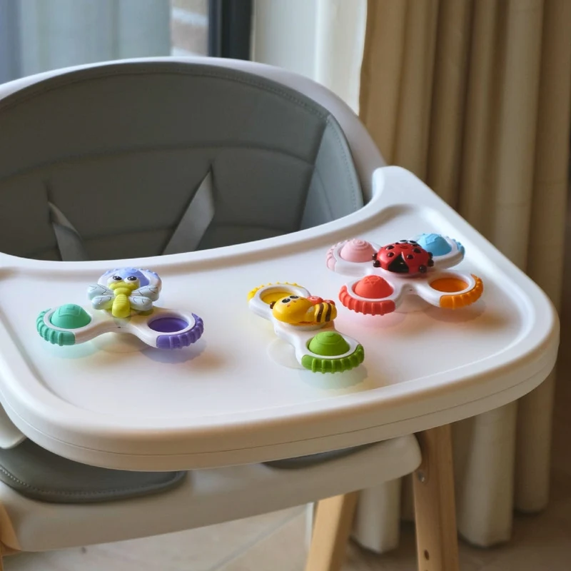 Jouets bébé ventouse sensoriels – Lot de 3 spinners