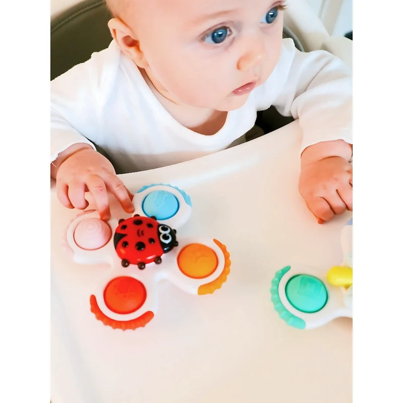 Jouets bébé ventouse sensoriels – Lot de 3 spinners
