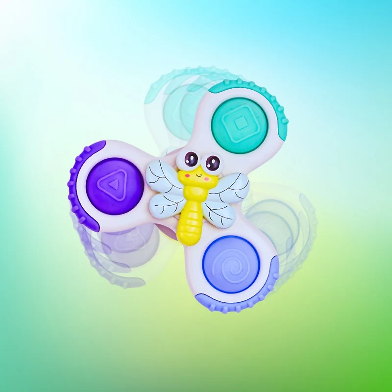 Jouets bébé ventouse sensoriels – Lot de 3 spinners