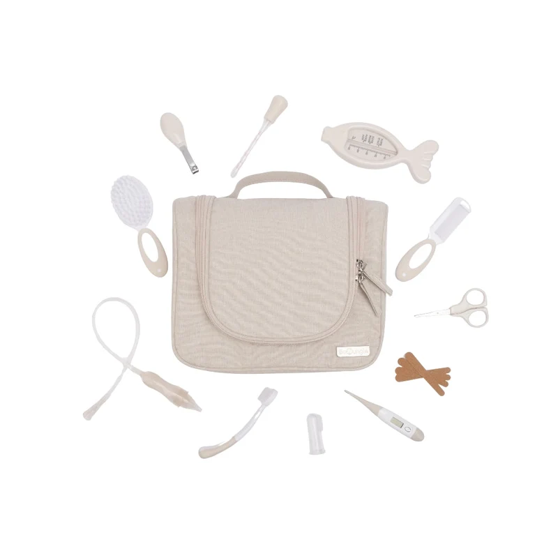 Trousse de soin bébé complète – Dune (15 accessoires)