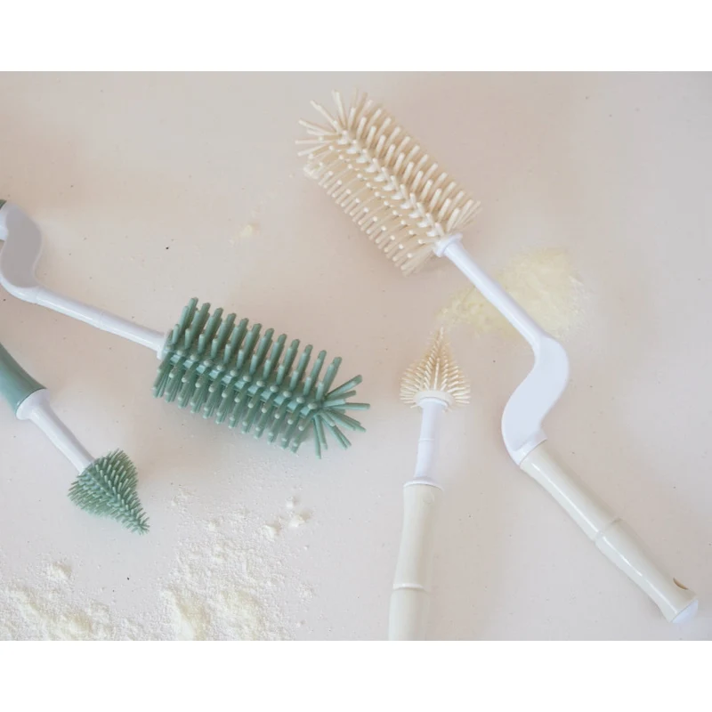 Set de goupillons biberon silicone bébé – Beige