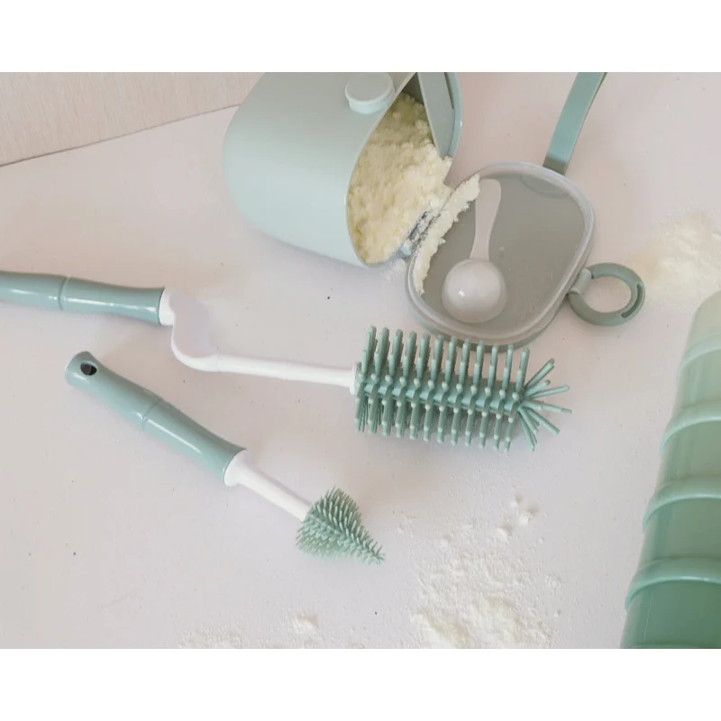 Set de goupillons biberon silicone bébé – Vert jade