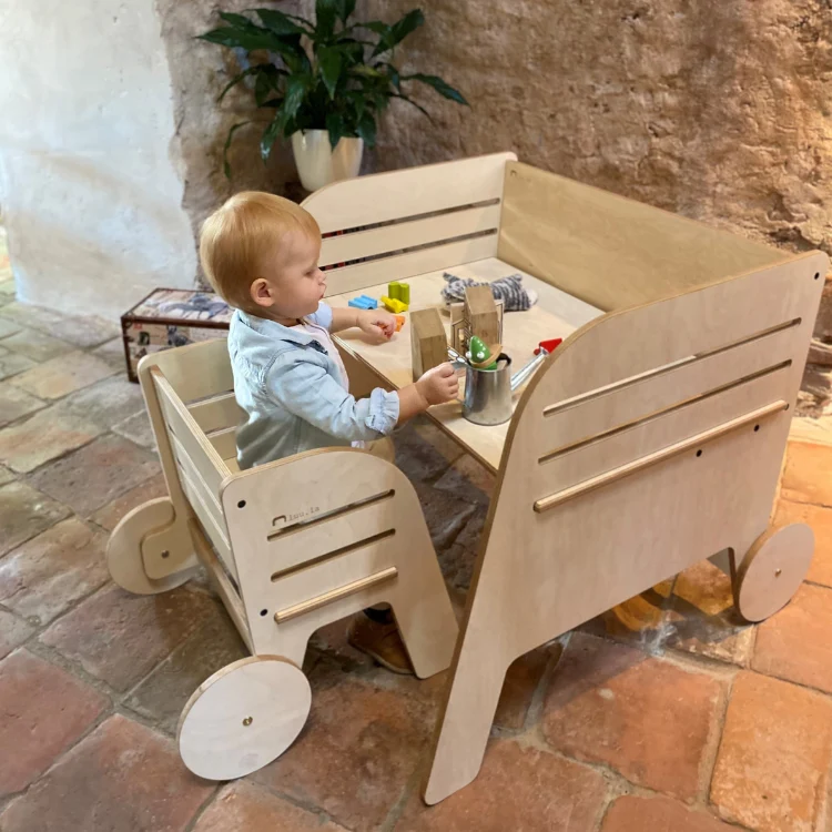 Table et chaise à Roue Montessori Multi-fonctionnel Eu