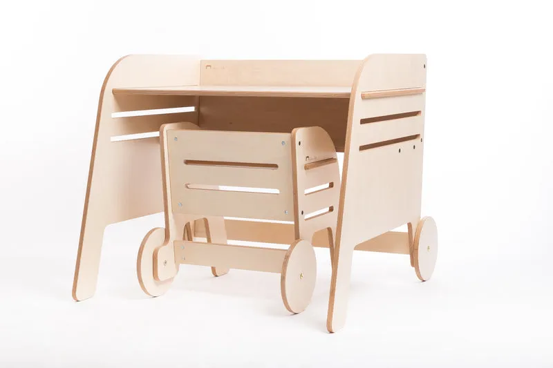 Table et chaise à Roue Montessori Multi-fonctionnel Eu