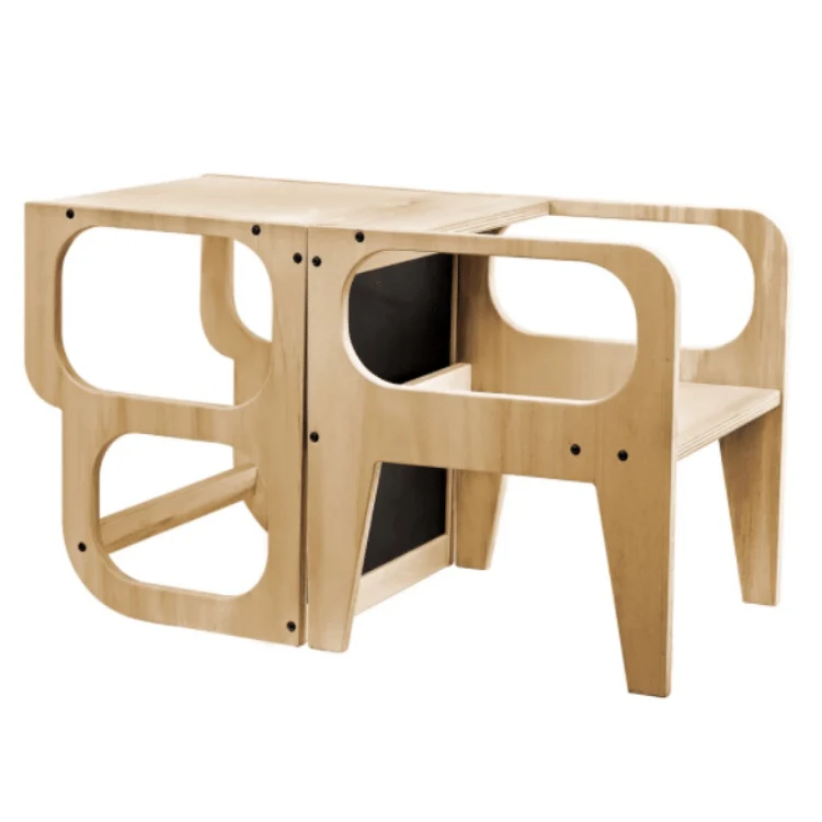 Tour Montessori 3‑en‑1 en bois – Observation, Bureau & Tableau | Le Petit Montessori