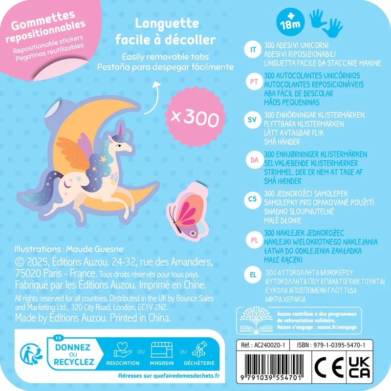 Boîte de Gommettes Licornes