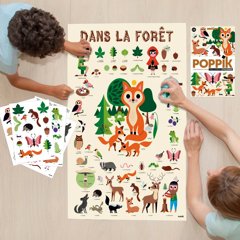 Discovery Forest – Poster éducatif avec stickers pour enfants