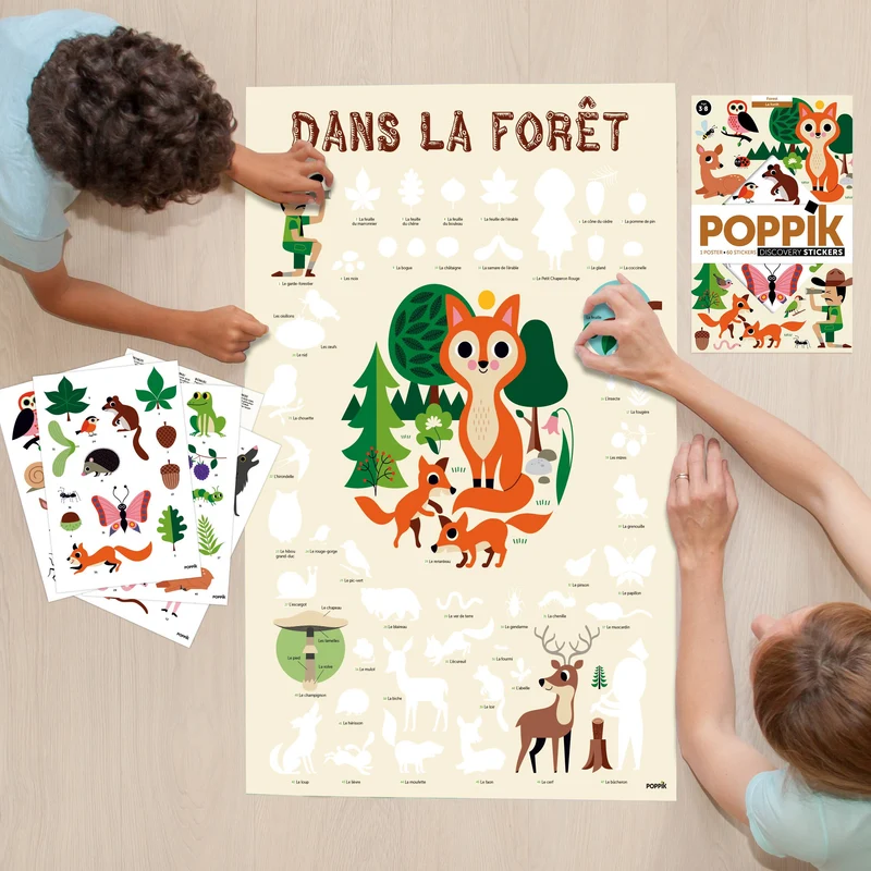 Discovery Forest – Poster éducatif avec stickers pour enfants