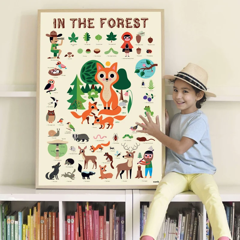 Discovery Forest – Poster éducatif avec stickers pour enfants