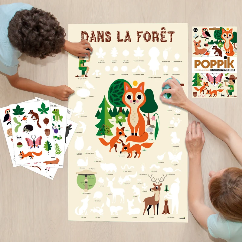Discovery Forest – Poster éducatif avec stickers pour enfants