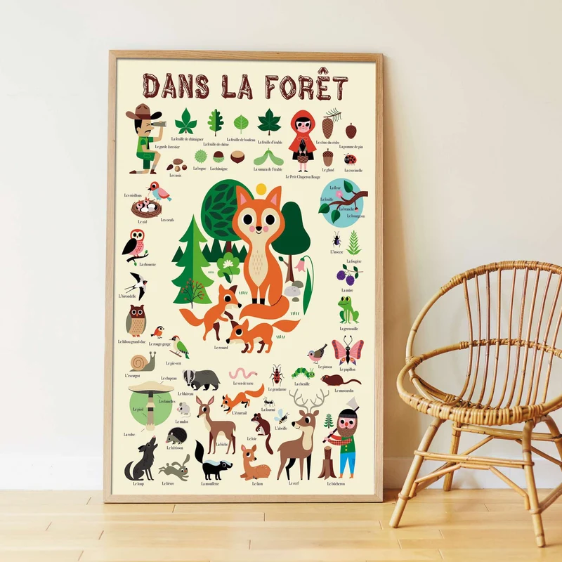 Discovery Forest – Poster éducatif avec stickers pour enfants