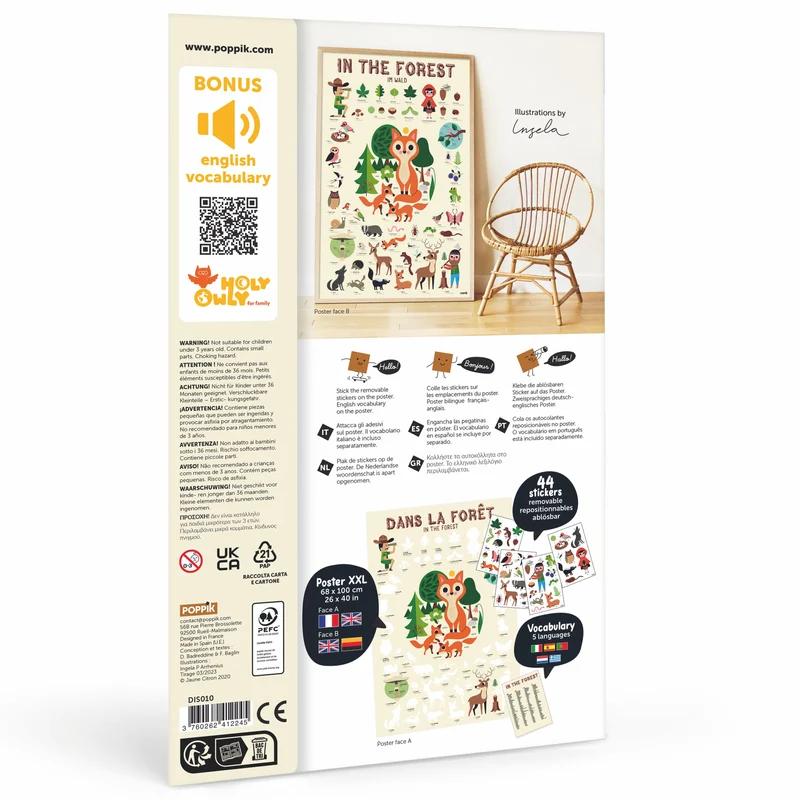 Discovery Forest – Poster éducatif avec stickers pour enfants