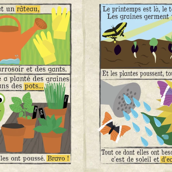 Livre bébé en tissu sensoriel – Mon petit journal Dans le Jardin