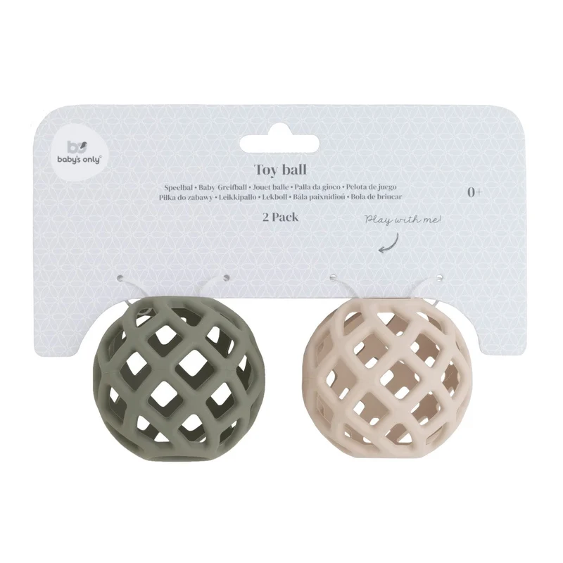 Balles Bébé Silicone – Urban Green & Warm Linen