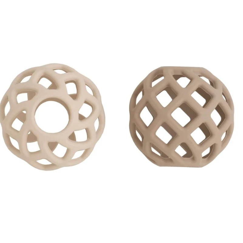 Jouet Balle Silicone – Lot de 2 Clay & Warm Linen