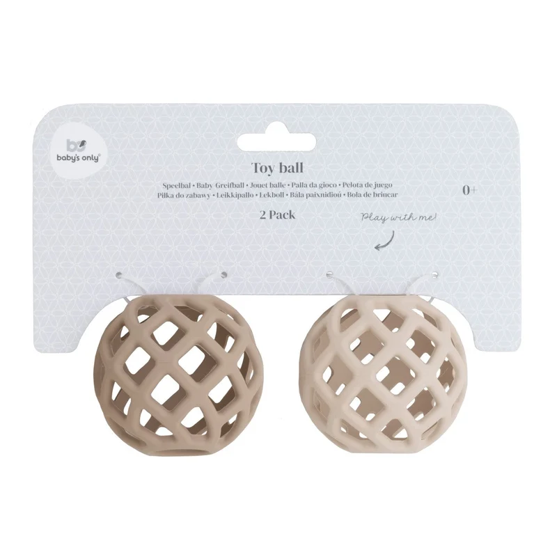 Jouet Balle Silicone – Lot de 2 Clay & Warm Linen