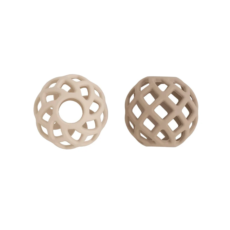 Jouet Balle Silicone – Lot de 2 Clay & Warm Linen