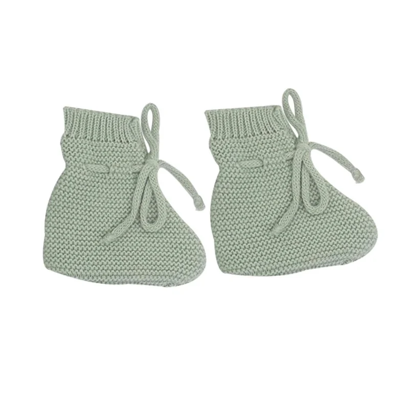 Trousseau naissance - Brassière chaussons et bonnet olive