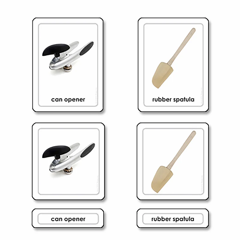 Ustensiles de cuisine Cartes en 3 parties (en anglais) - Nienhuis AMI