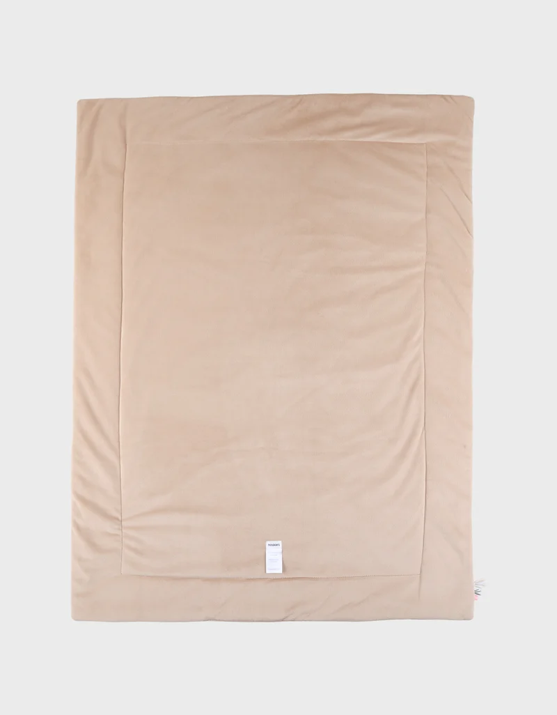 Couverture brodée écrue 75x100 cm en Veloudoux