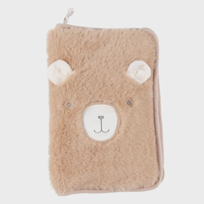 Protège carnet de santé fausse fourrure camel - Lily